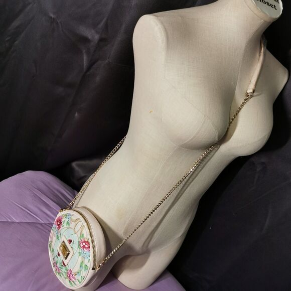 Jesus Diamante Purse Rose Print Hime Gyaru Gal Style Crossbody Floral Spring Bag - Picture 2 of 9